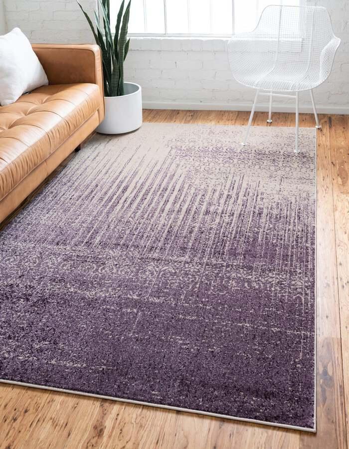 Unique Loom Indoor Rugs - Del Mar Contemporary Palace Rectangular Rug Purple