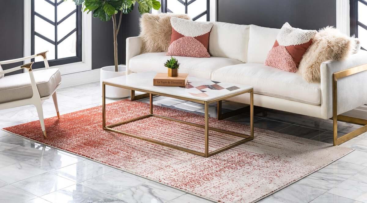 Unique Loom Indoor Rugs - Del Mar Contemporary Palace Rectangular Rug Red