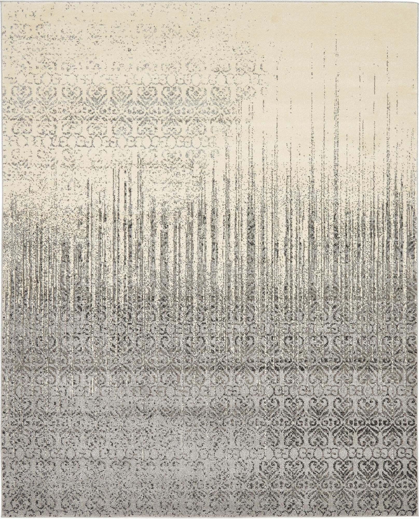 Unique Loom Indoor Rugs - Del Mar Geometric Rectangular 8x10 Rug Gray & Ivory