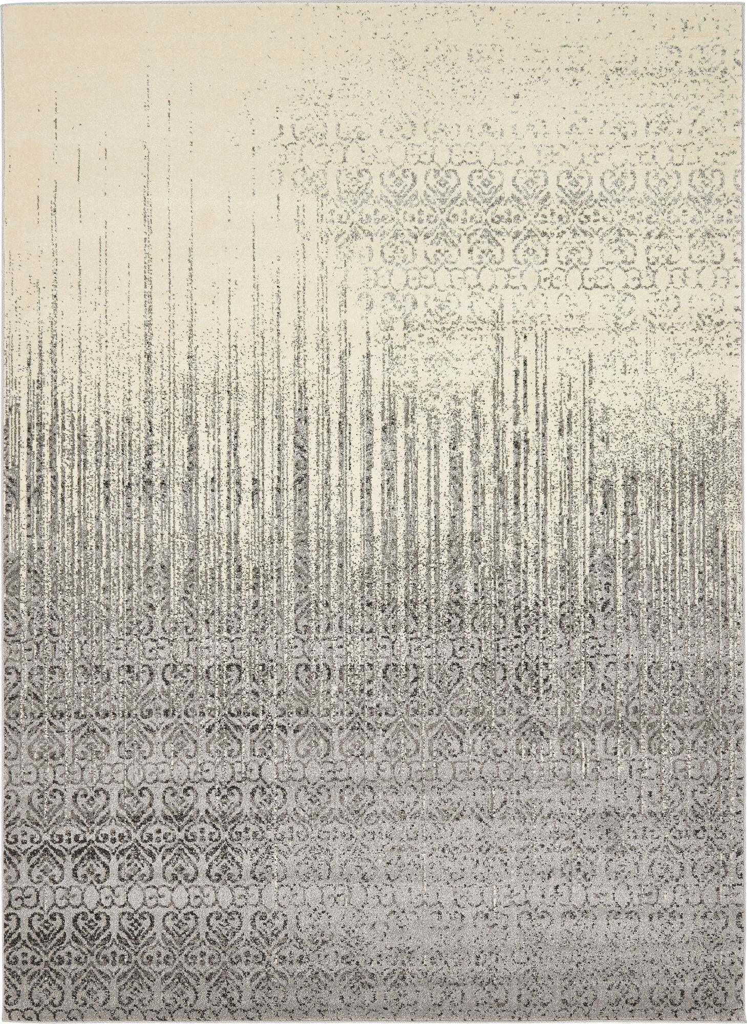 Unique Loom Indoor Rugs - Del Mar Geometric Rectangular 8x11 Rug Gray & Ivory