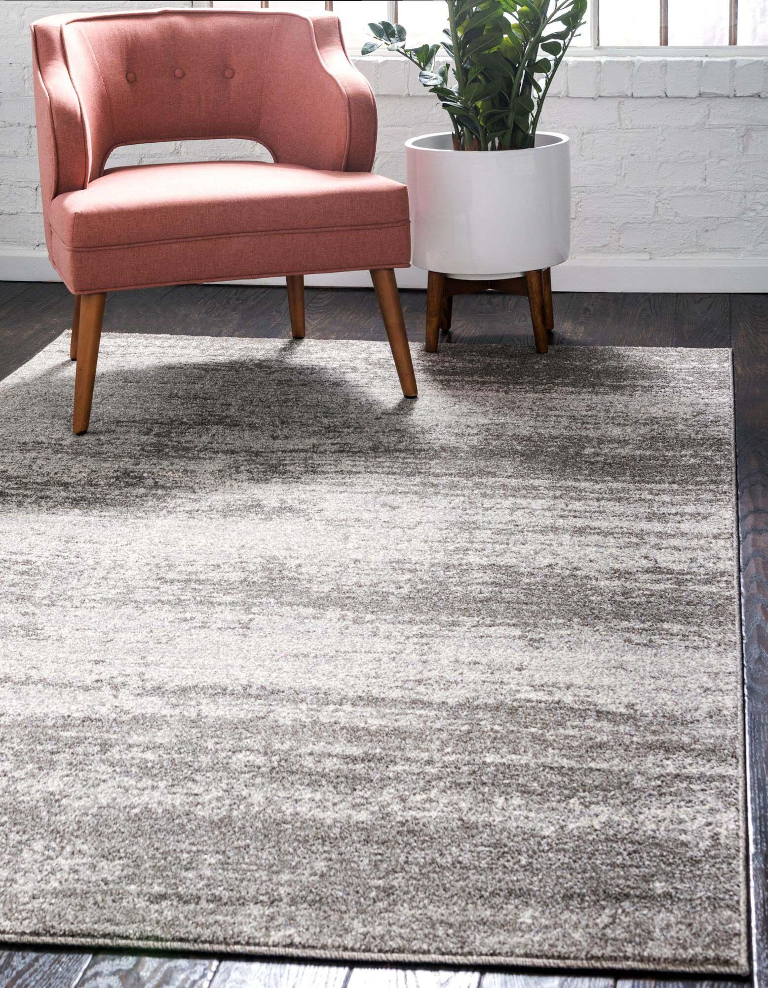 Unique Loom Indoor Rugs - Del Mar Solid Rectangular 8x11 Rug Gray & Beige