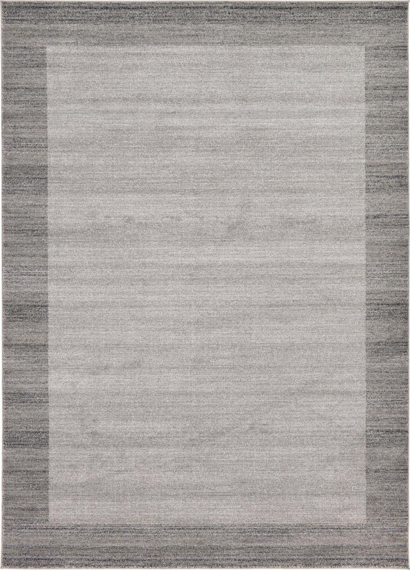 Unique Loom Indoor Rugs - Del Mar Solid Rectangular 8x11 Rug Light Gray & Beige