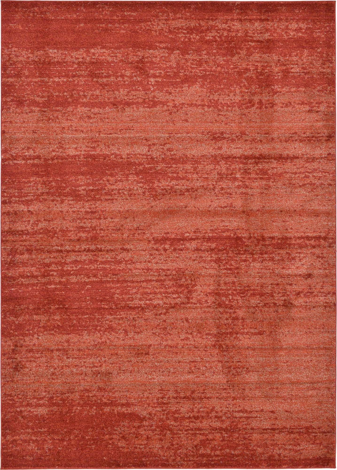 Unique Loom Indoor Rugs - Del Mar Solid Rectangular 8x11 Rug Terracotta & Red