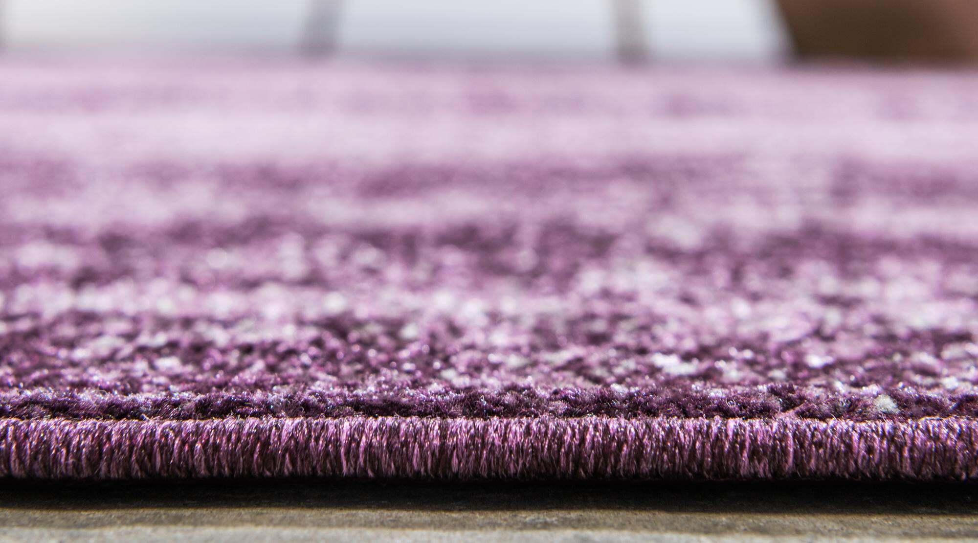 Unique Loom Indoor Rugs - Del Mar Solid Rectangular 8x11 Rug Violet & Eggplant Purple