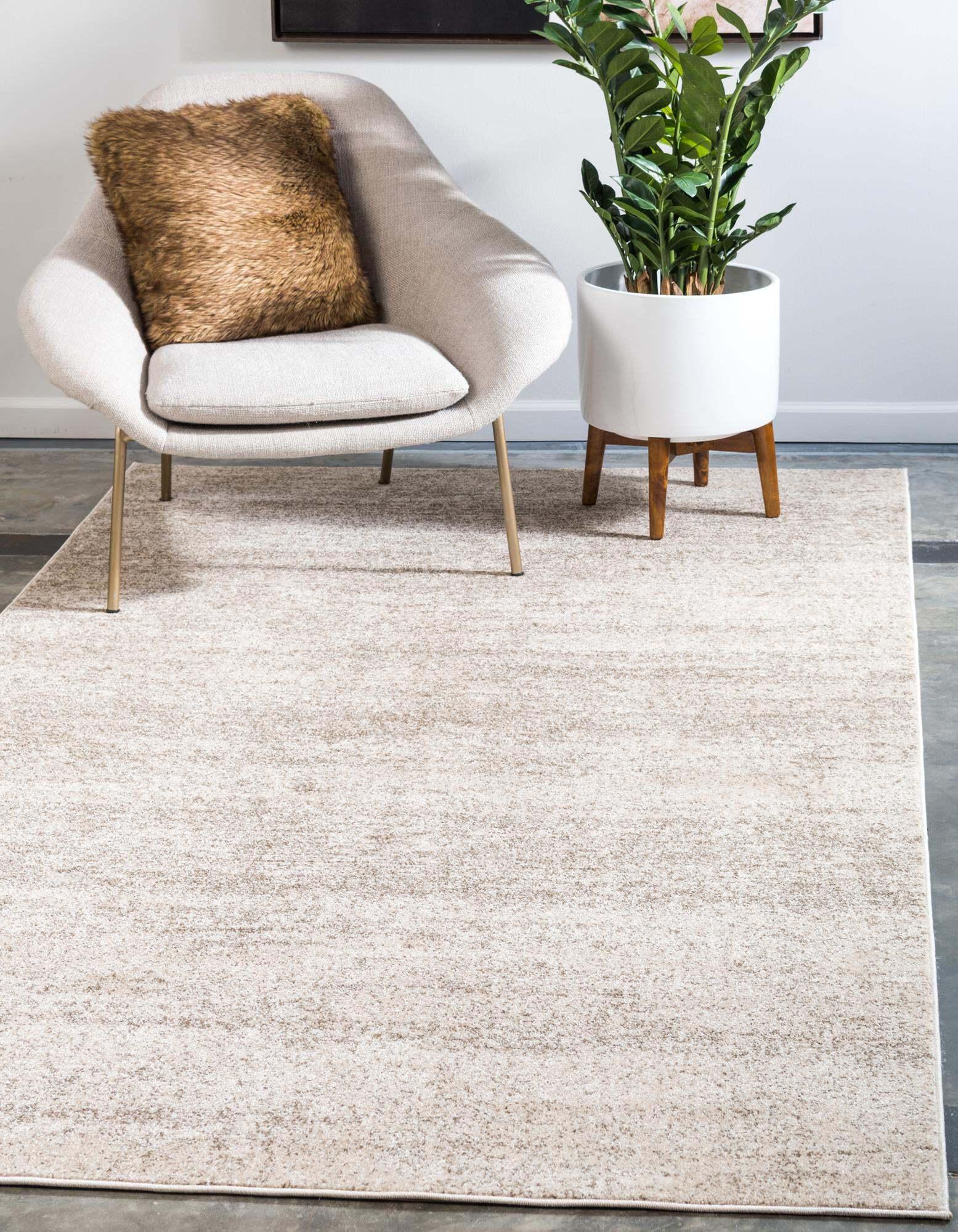 Unique Loom Indoor Rugs - Del Mar Solid Rectangular 9x12 Rug Beige & Brown