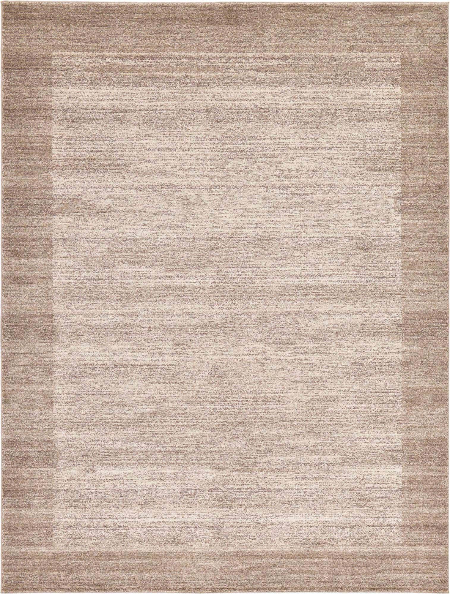 Unique Loom Indoor Rugs - Del Mar Solid Rectangular 9x12 Rug Beige & Tan