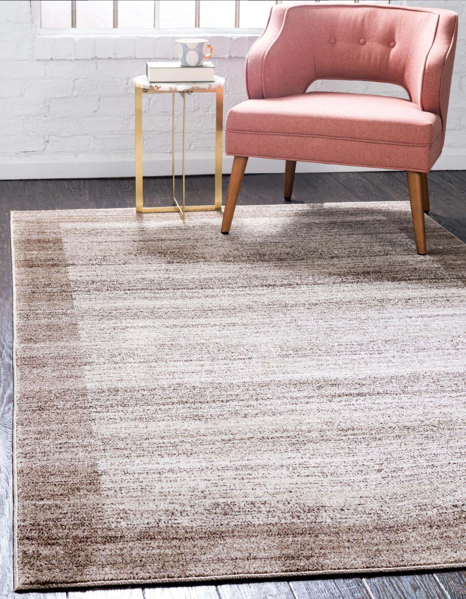 Unique Loom Indoor Rugs - Del Mar Solid Rectangular 9x12 Rug Beige & Tan