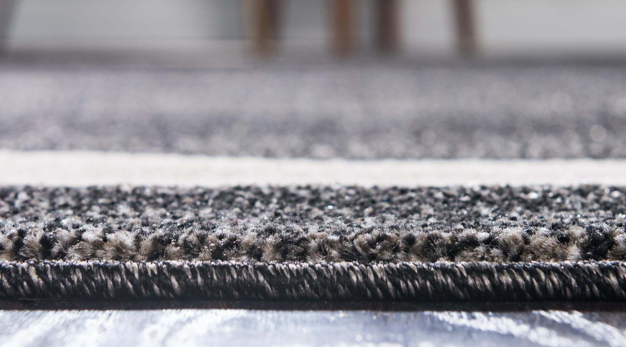 Unique Loom Indoor Rugs - Del Mar Solid Rectangular 9x12 Rug Black & Ivory