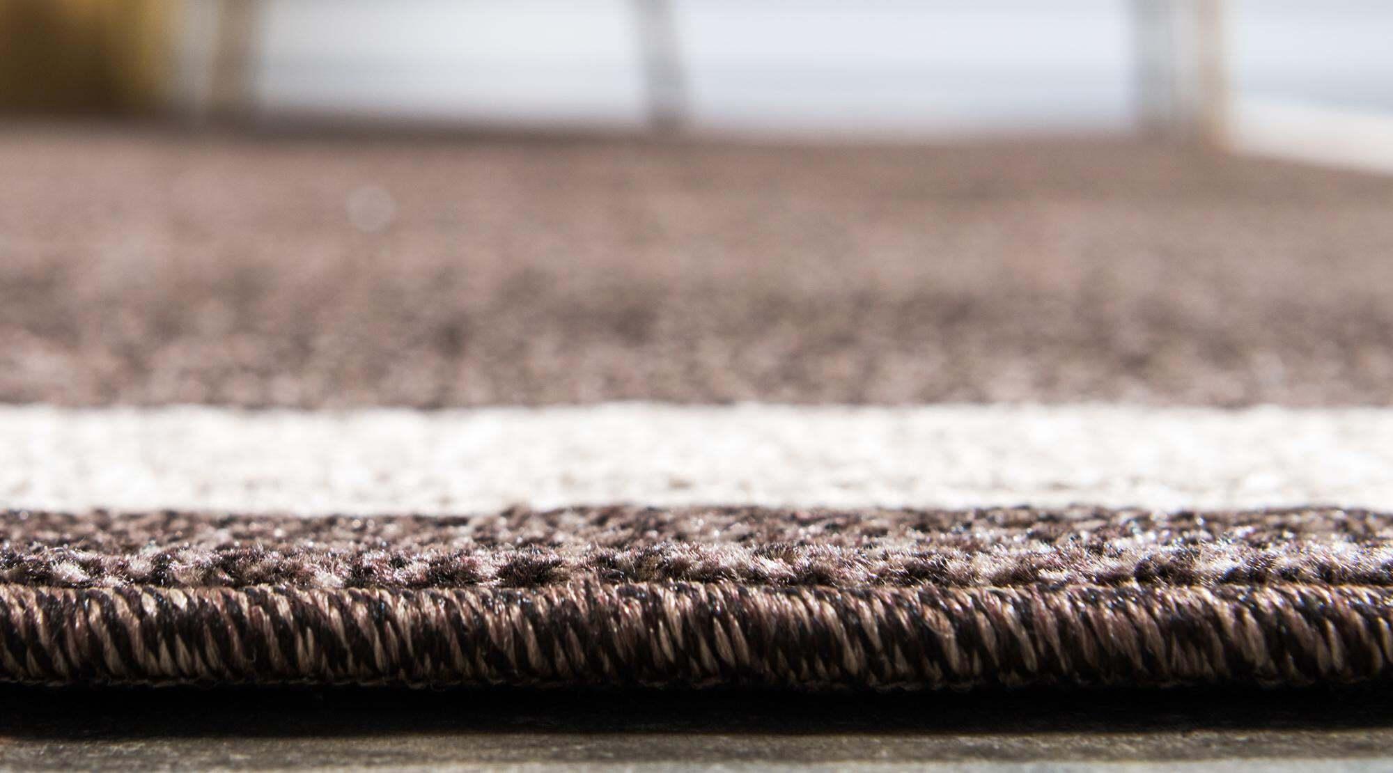 Unique Loom Indoor Rugs - Del Mar Solid Rectangular 9x12 Rug Brown & Ivory