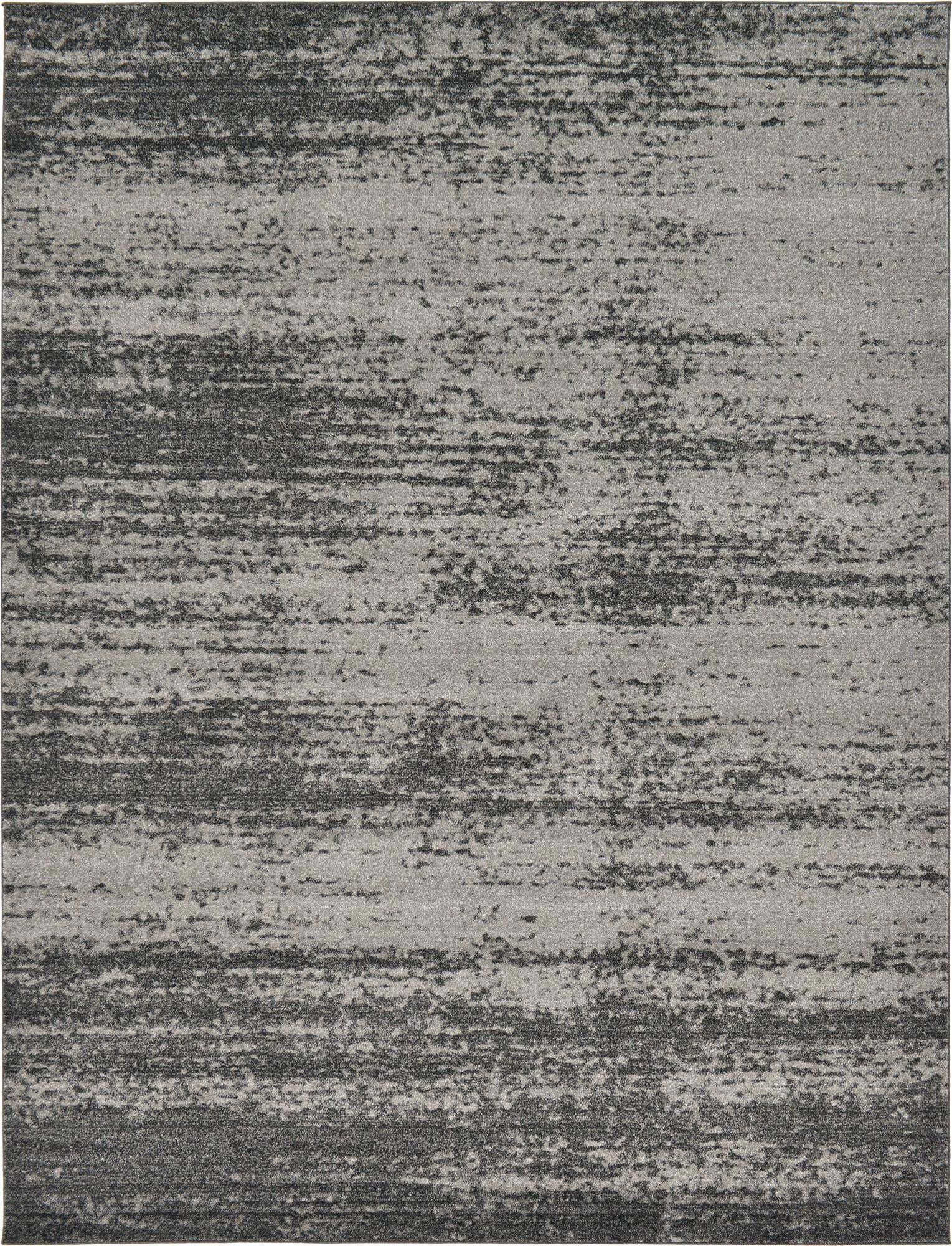 Unique Loom Indoor Rugs - Del Mar Solid Rectangular 9x12 Rug Dark Gray & Light Gray