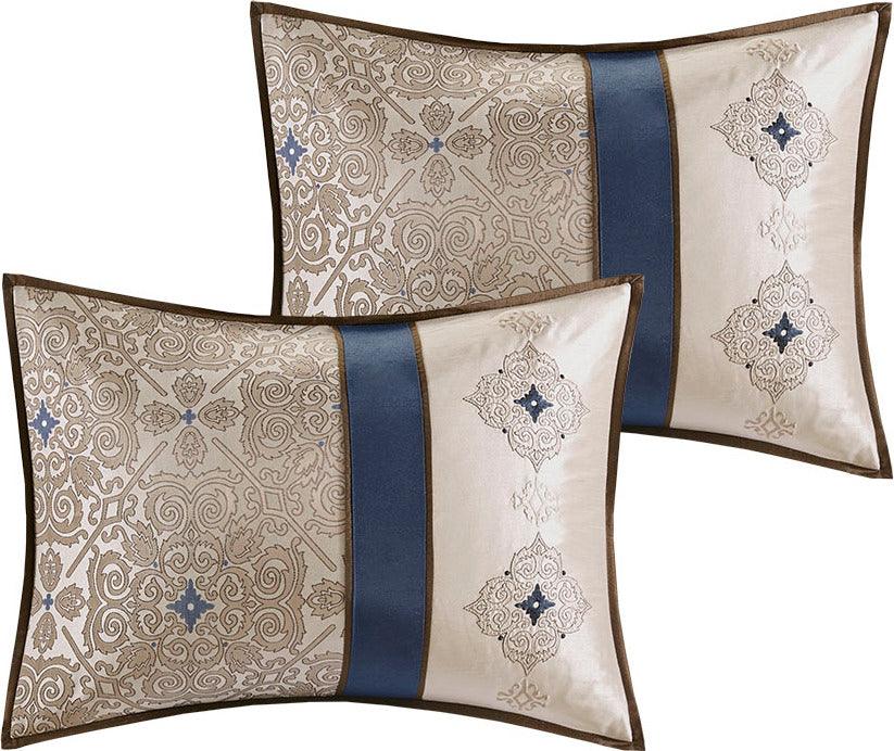 Olliix.com Comforters & Blankets - Delaney Casual| 24 Piece Room In a Bag Navy Cal King