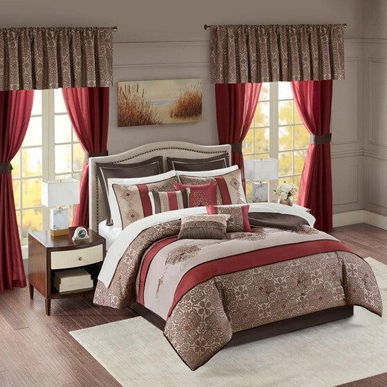 Olliix.com Bedding - Delaney Comforter Queen Red