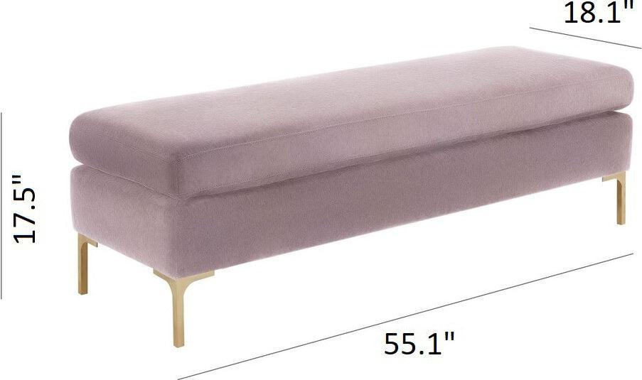 Tov Furniture Benches - Delilah Bench Blush & Gold
