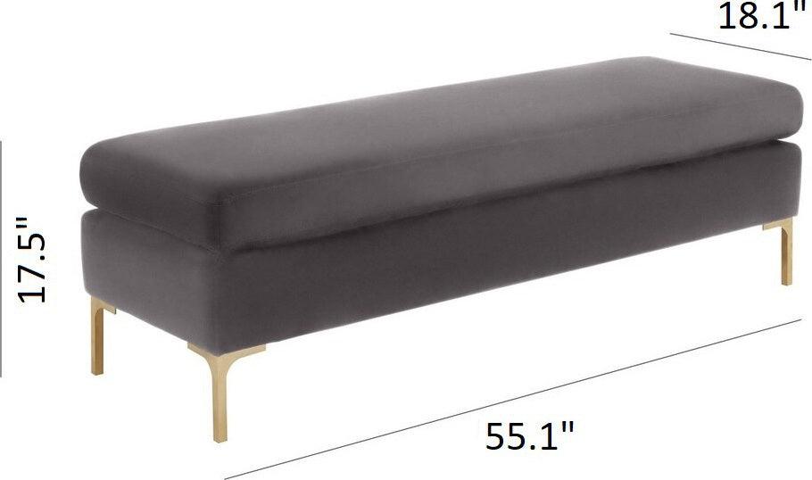 Tov Furniture Benches - Delilah Bench Gray & Gold