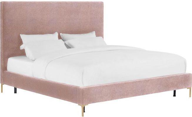 Tov Furniture Beds - Delilah Blush Textured Velvet Bed in King
