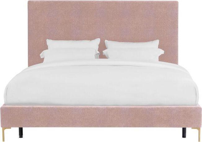 Tov Furniture Beds - Delilah Blush Textured Velvet Bed in King