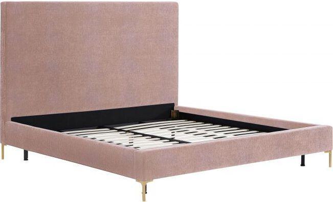 Tov Furniture Beds - Delilah Blush Textured Velvet Bed in King