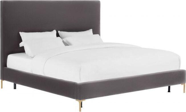 Tov Furniture Beds - Delilah Gray Velvet Bed in King