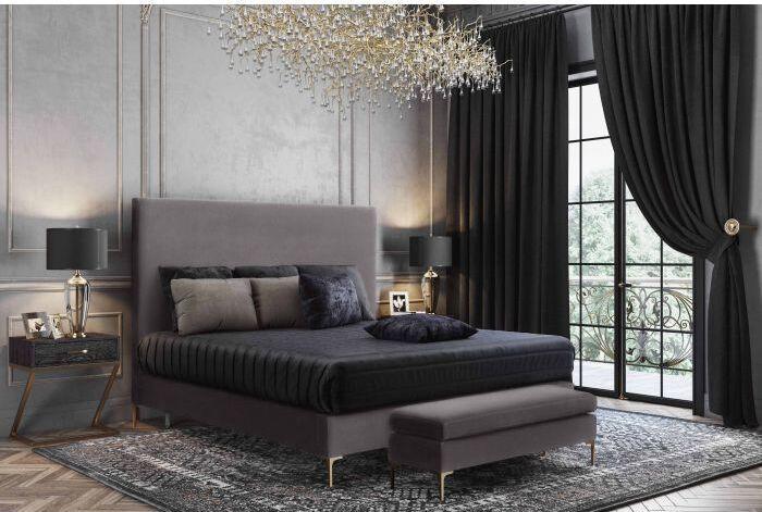 Tov Furniture Beds - Delilah Gray Velvet Bed in King