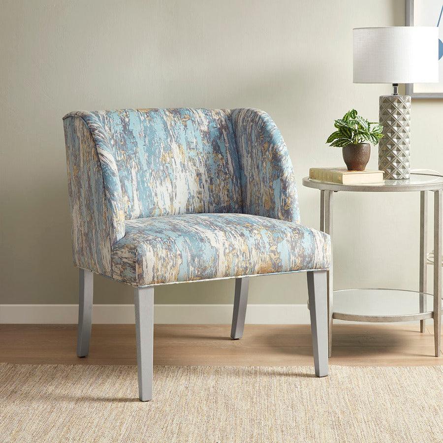 Olliix.com Accent Chairs - Delilah Upholstered Wingback Accent Lounge Chair Gray|Blue