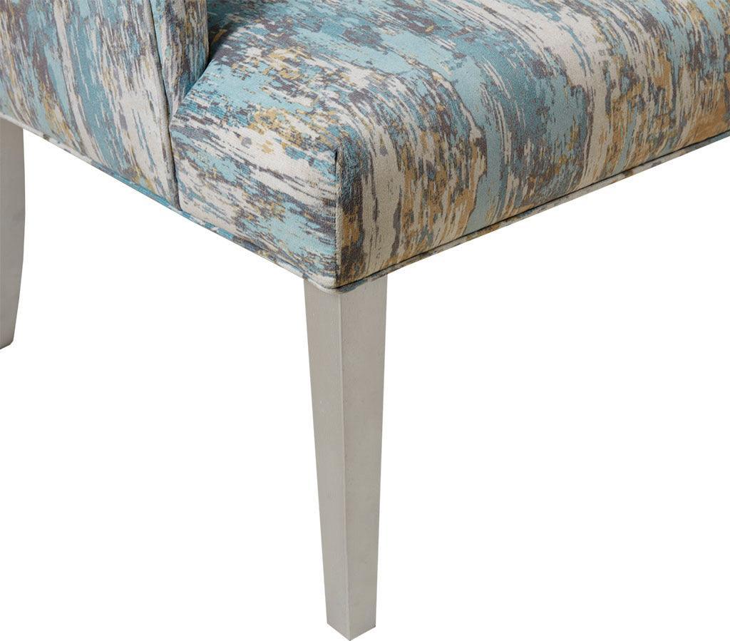 Olliix.com Accent Chairs - Delilah Upholstered Wingback Accent Lounge Chair Gray|Blue