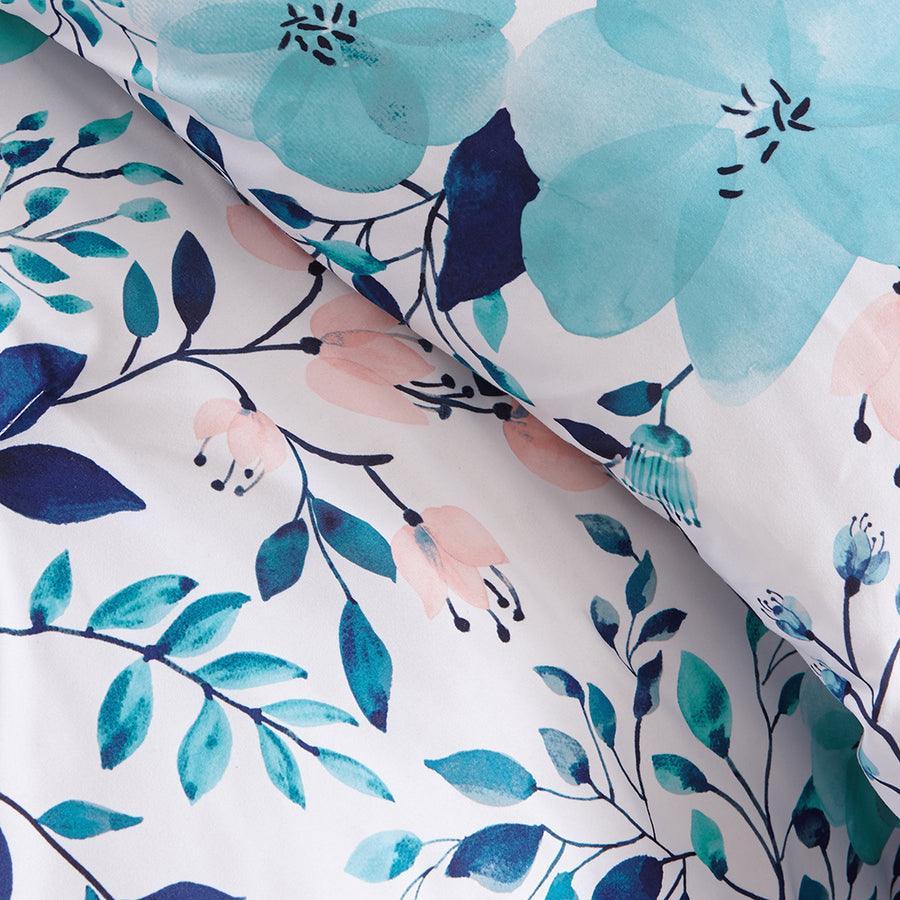 Olliix.com Comforters & Blankets - Delle Modern Reversible Comforter Set Blue Twin/Twin XL