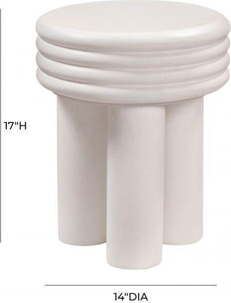 Tov Furniture Side & End Tables - Delta Ivory Concrete Side Table