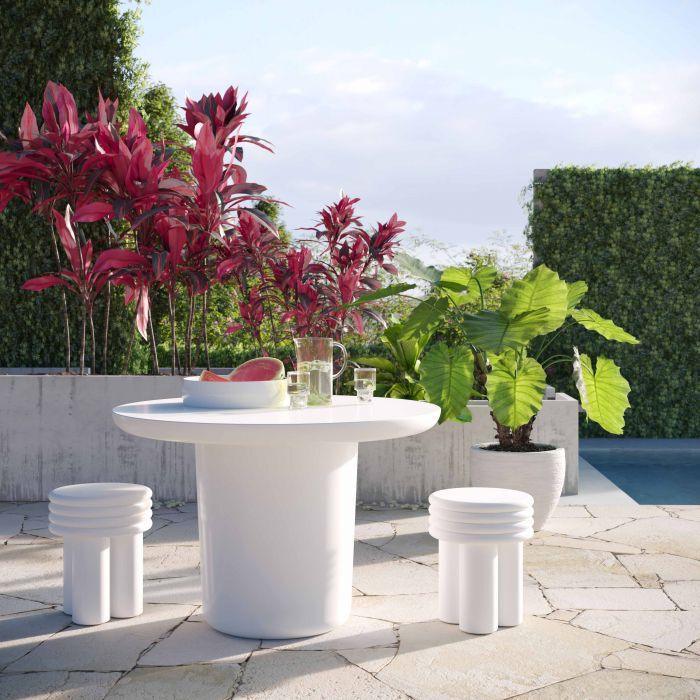 Tov Furniture Side & End Tables - Delta Ivory Concrete Side Table