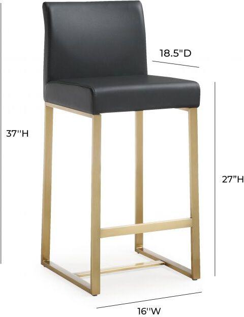 Tov Furniture Barstools - Denmark Black Gold Steel Counter Stool (Set of 2)