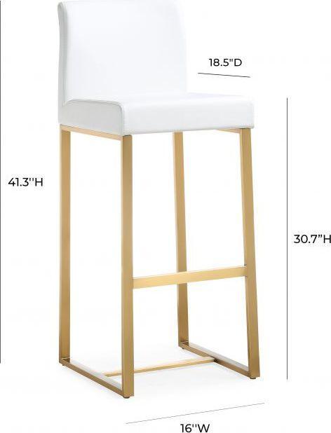 Tov Furniture Barstools - Denmark White Gold Steel Barstool (Set of 2)