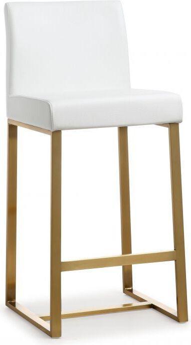 Tov Furniture Barstools - Denmark White Gold Steel Counter Stool (Set of 2)