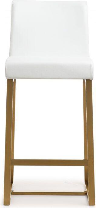Tov Furniture Barstools - Denmark White Gold Steel Counter Stool (Set of 2)