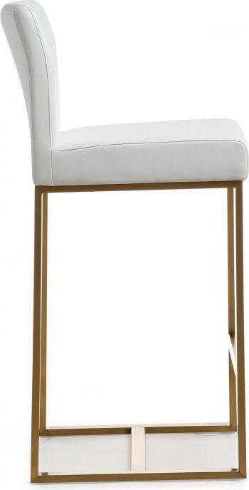 Tov Furniture Barstools - Denmark White Gold Steel Counter Stool (Set of 2)