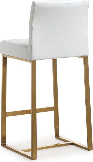 Tov Furniture Barstools - Denmark White Gold Steel Counter Stool (Set of 2)