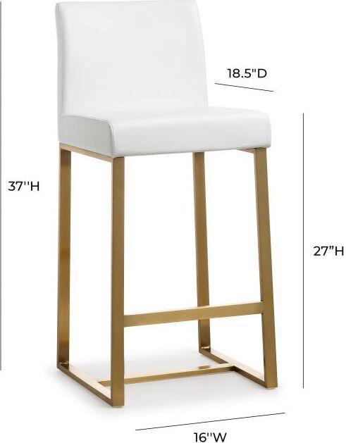 Tov Furniture Barstools - Denmark White Gold Steel Counter Stool (Set of 2)