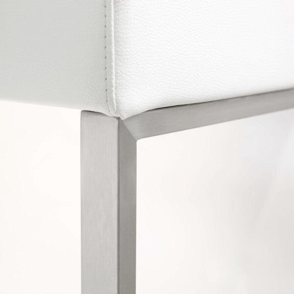 Tov Furniture Barstools - Denmark White Stainless Steel Barstool (Set of 2)