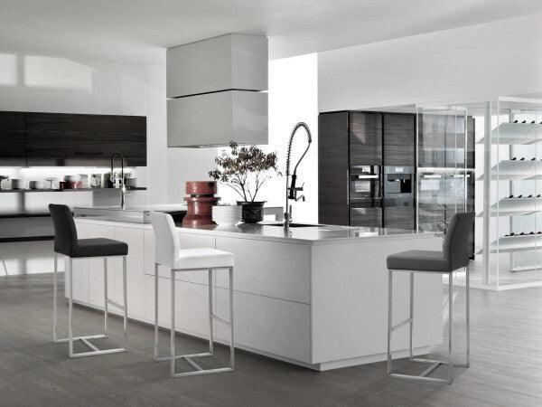 Tov Furniture Barstools - Denmark White Stainless Steel Barstool (Set of 2)