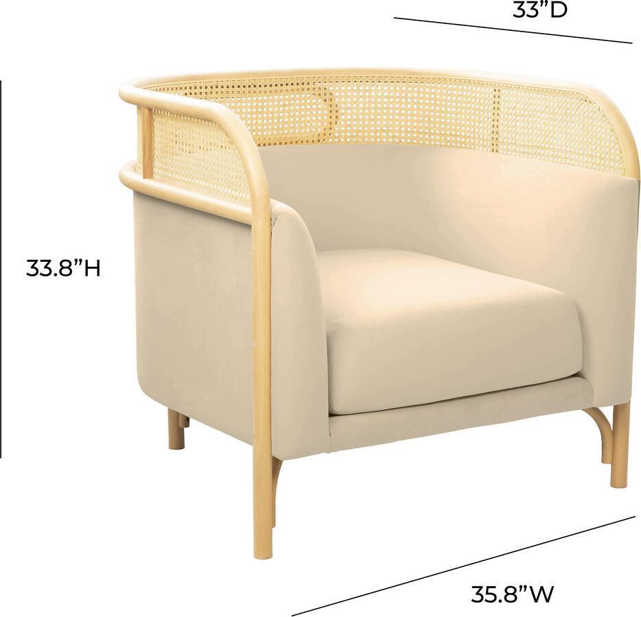 Tov Furniture Accent Chairs - Desiree Cream Velvet Accent Chair