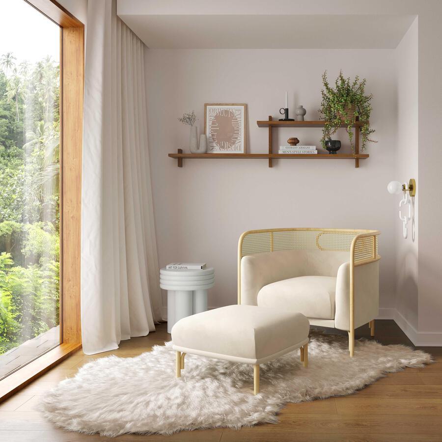 Tov Furniture Accent Chairs - Desiree Cream Velvet Accent Chair