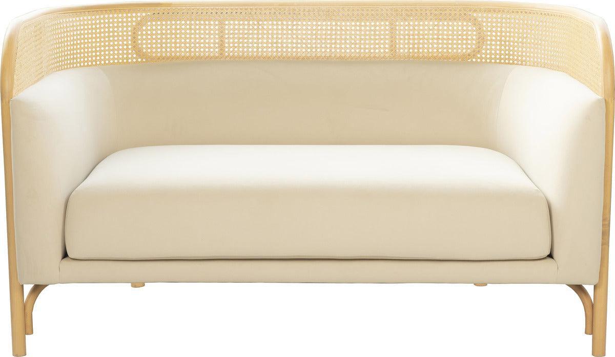 Tov Furniture Loveseats - Desiree Cream Velvet Loveseat