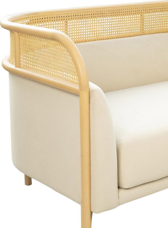 Tov Furniture Loveseats - Desiree Cream Velvet Loveseat