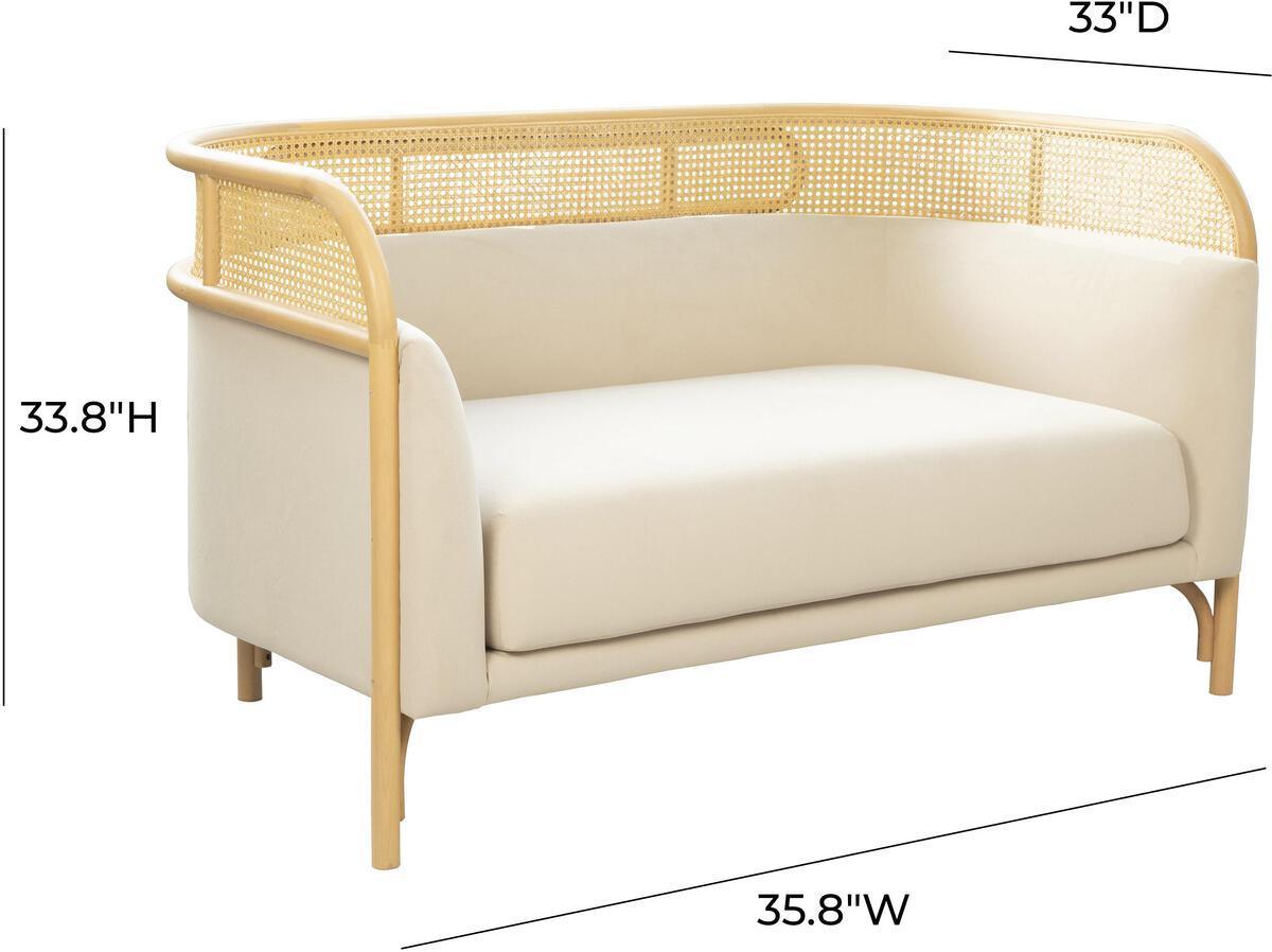 Tov Furniture Loveseats - Desiree Cream Velvet Loveseat
