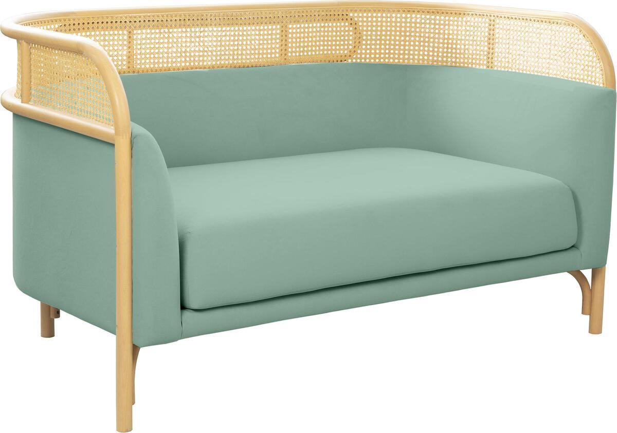 Tov Furniture Loveseats - Desiree Ocean Blue Velvet Loveseat
