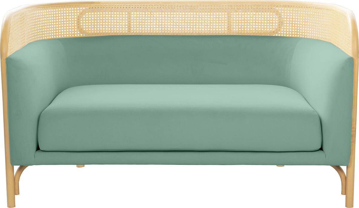Tov Furniture Loveseats - Desiree Ocean Blue Velvet Loveseat