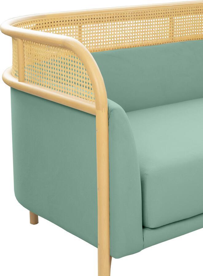 Tov Furniture Loveseats - Desiree Ocean Blue Velvet Loveseat