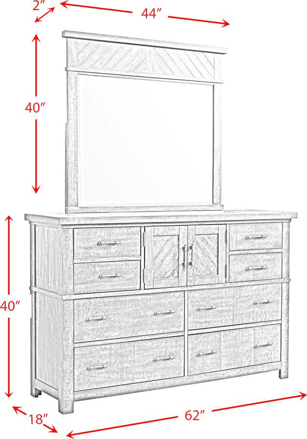 Elements Bedroom Sets - Dex Dresser & Mirror Set Walnut