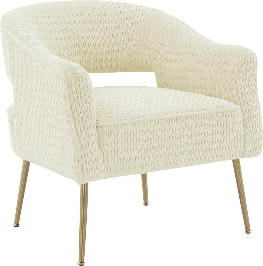 Tov Furniture Accent Chairs - Diana Cream Velvet Accent Chair
