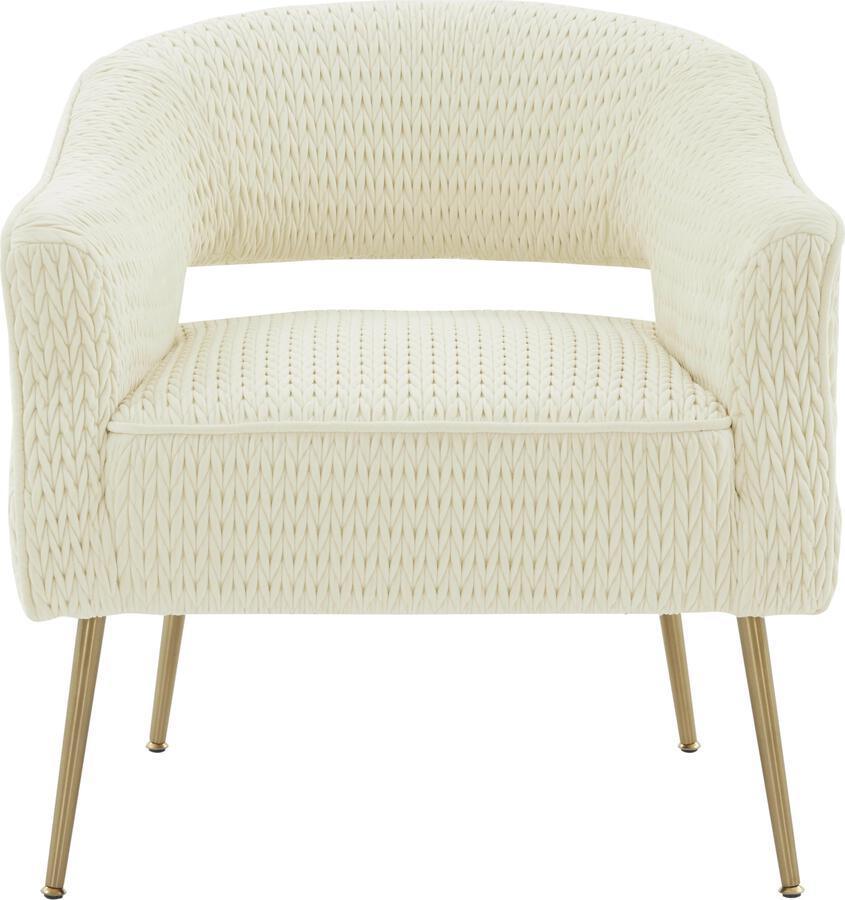 Tov Furniture Accent Chairs - Diana Cream Velvet Accent Chair