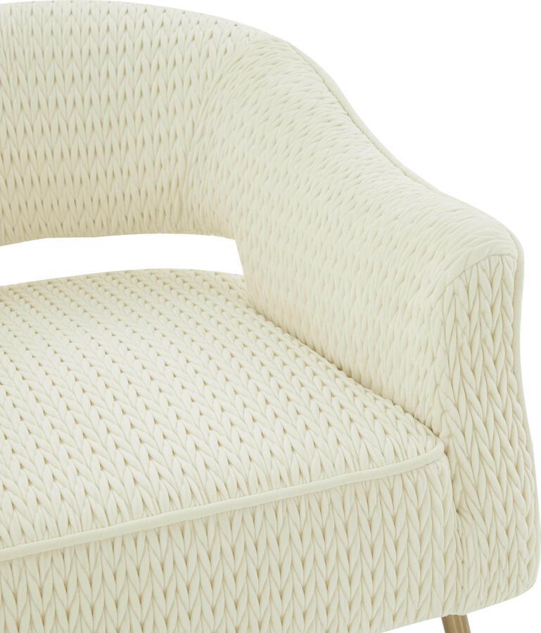 Tov Furniture Accent Chairs - Diana Cream Velvet Accent Chair