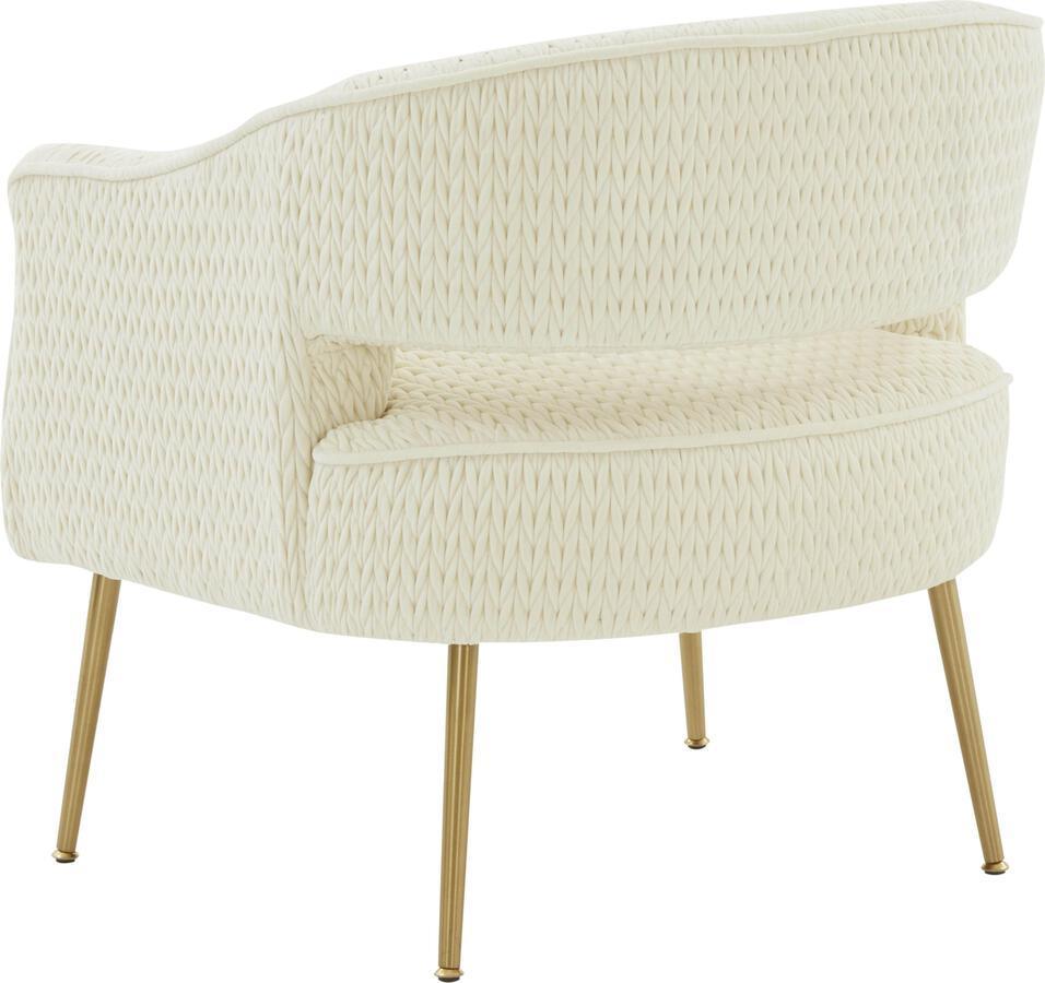 Tov Furniture Accent Chairs - Diana Cream Velvet Accent Chair